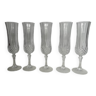 5 crystal champagne flutes