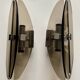 Pair of vintage wall lights 1970 smoked glass and chrome metal veca
