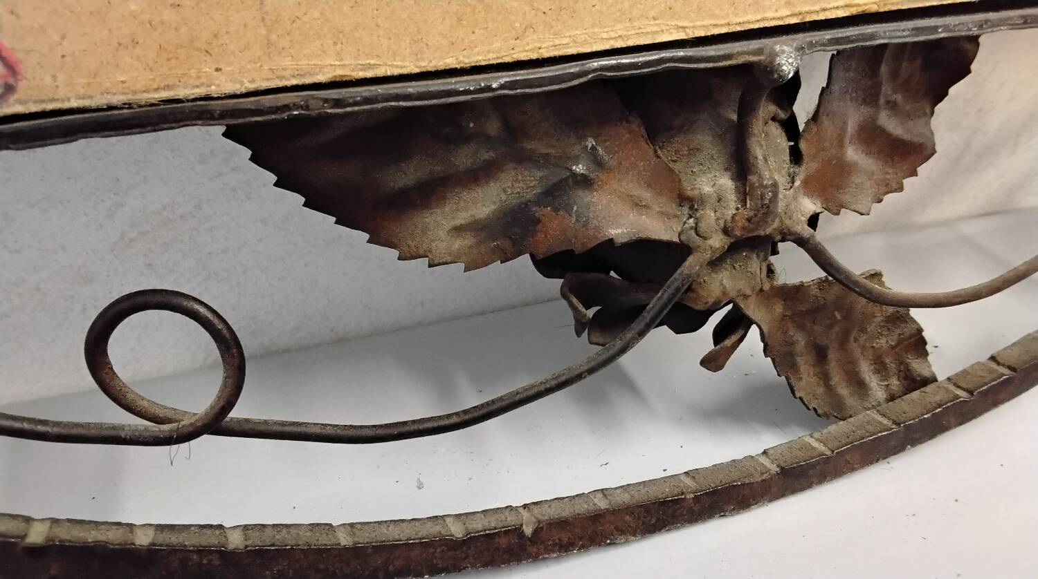 Art deco wrought iron wall mirror