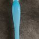 Vase soliflore in opaline turquoise blue color and white foot 24 cm