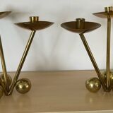Pair of modernist bronze candlesticks