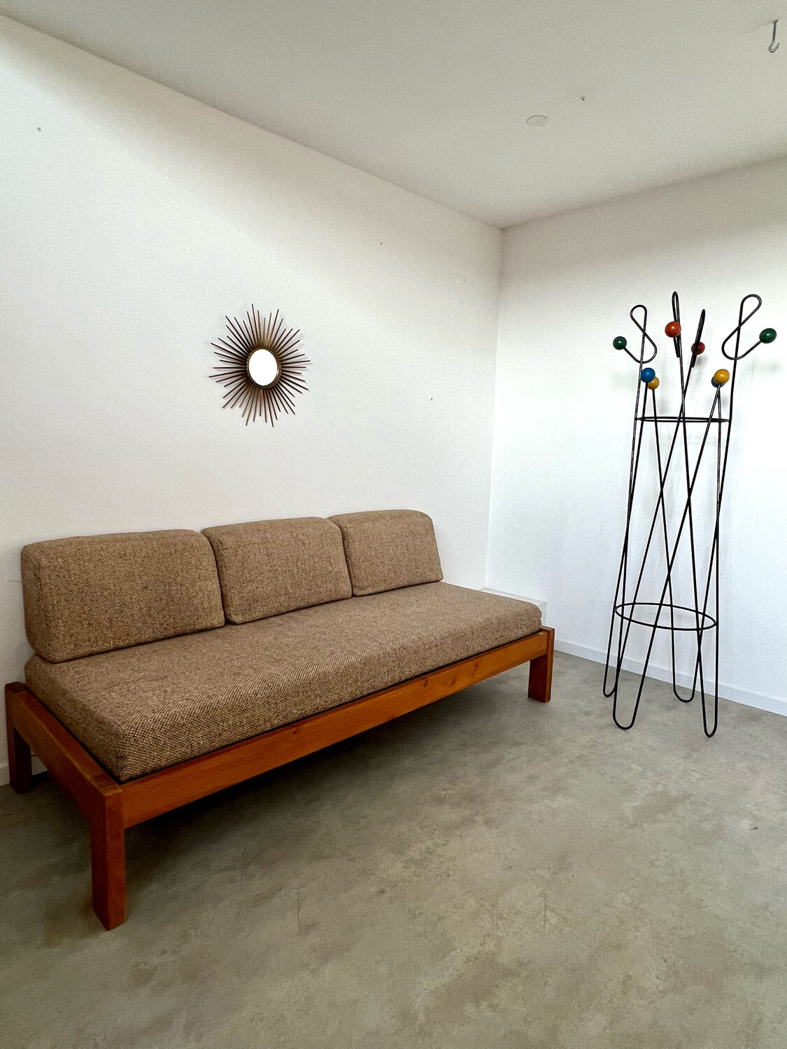Wooden sofa design Regain France vintage 60s