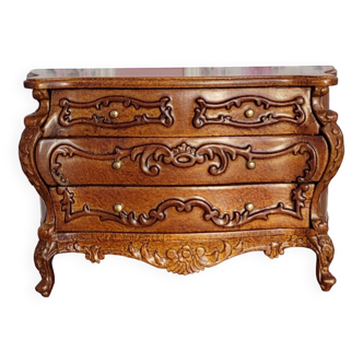 Commode galbée miniature, maison de poupée style Louis XV