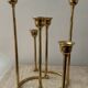 Duo of modernist brass candlesticks