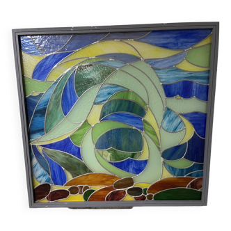Handmade stained glass window by master glassmaker (for house, manor, castle)