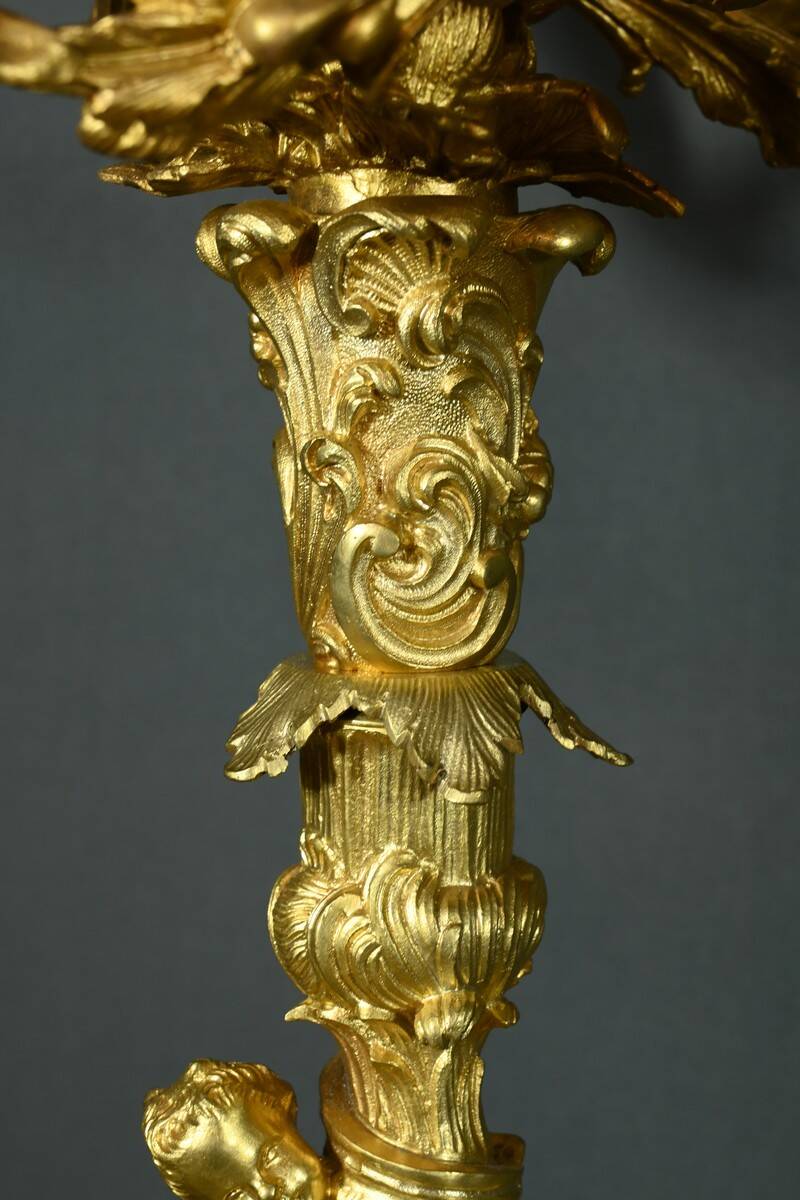 Bronze Candelabra, after J-A. Meissonnier, Rococo style, Napoleonic era