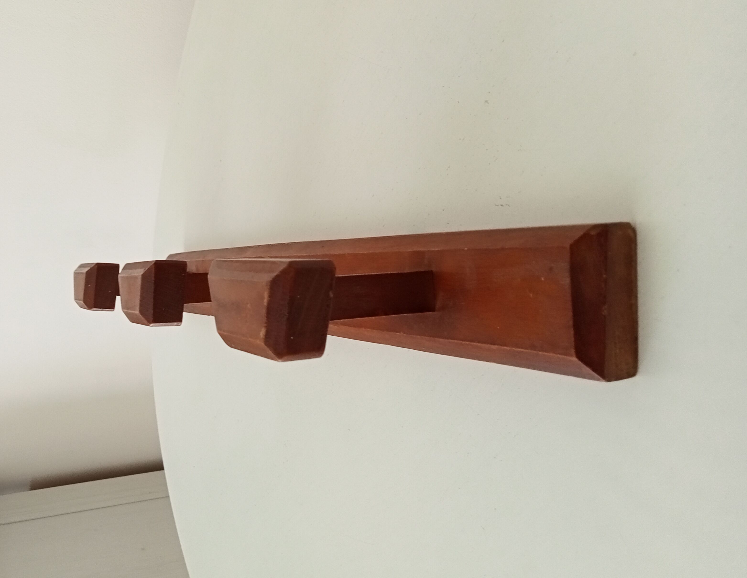 Vintage wooden wall coat rack 60s/70s