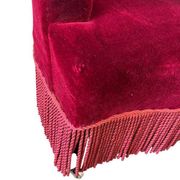 Vintage bordeaux mini armchair / children's chair with fringes