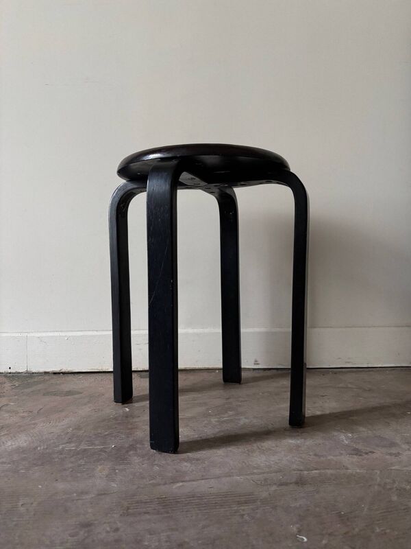 Tabouret en bois noir