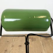 Vintage Green Enamel Bank Lamp, 1950s