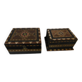 Bone wood marquetry boxes