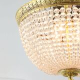 French Empire Crystal and Brass Chandelier, 1940s