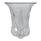 Art Vannes France - Large Sculptural Free-Form Vase - Solid Crystal 1950