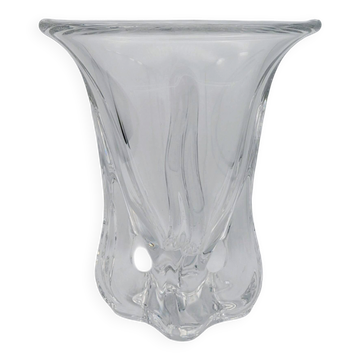 Art Vannes France - Large Sculptural Free-Form Vase - Solid Crystal 1950