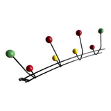 Vintage ball coat rack / hook in colours