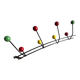 Vintage ball coat rack / hook in colours
