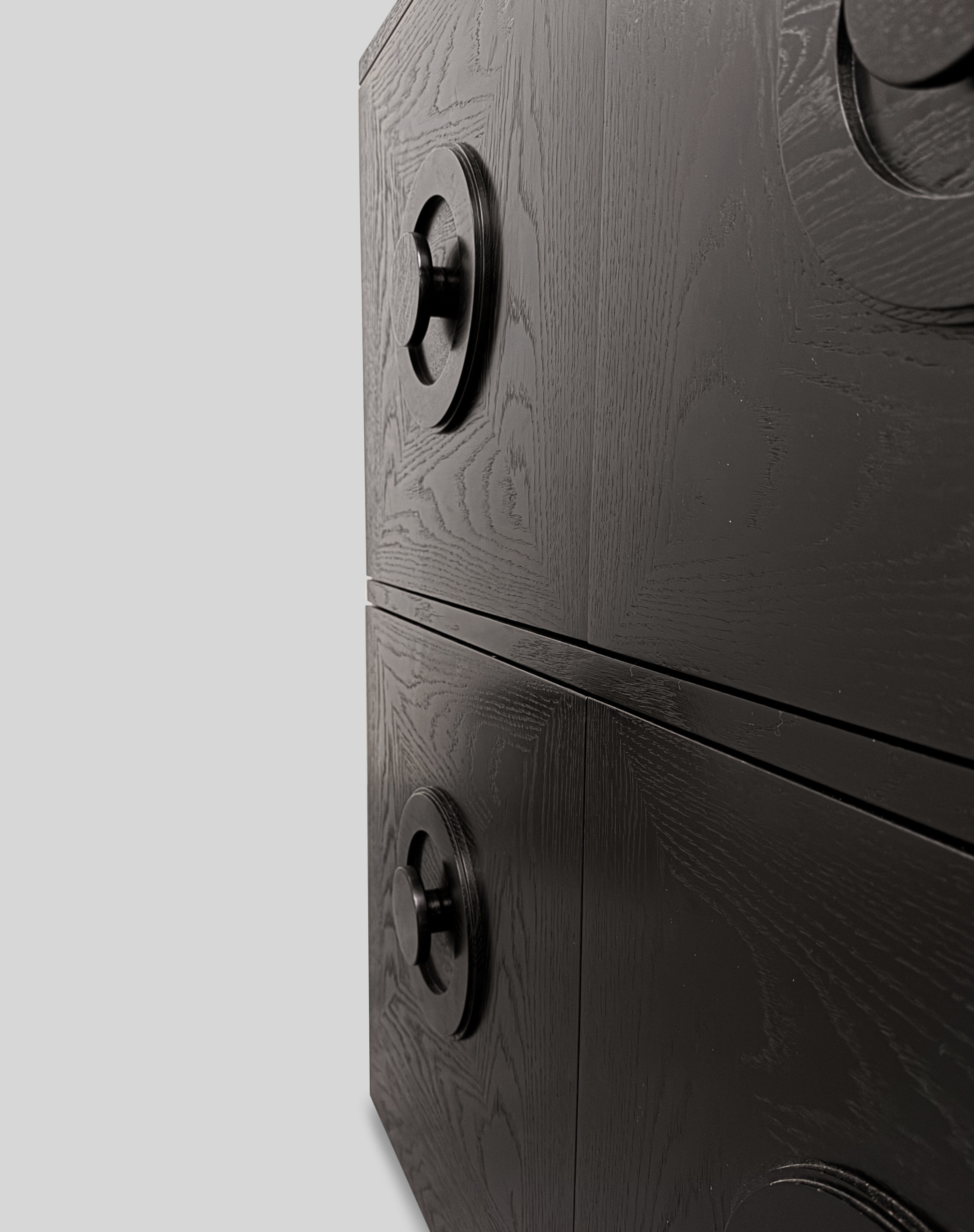 Graphical Defour black cabinet, 1970s.