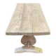 Grande table de monastère étroite décapée en chêne massif brut 200cm