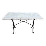 Marble bistro table, cast iron base signed Godin, L 120 cm, made in France!