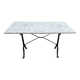 Table bistrot en marbre, piètement en fonte signé Godin, L 120 cm, made in France !