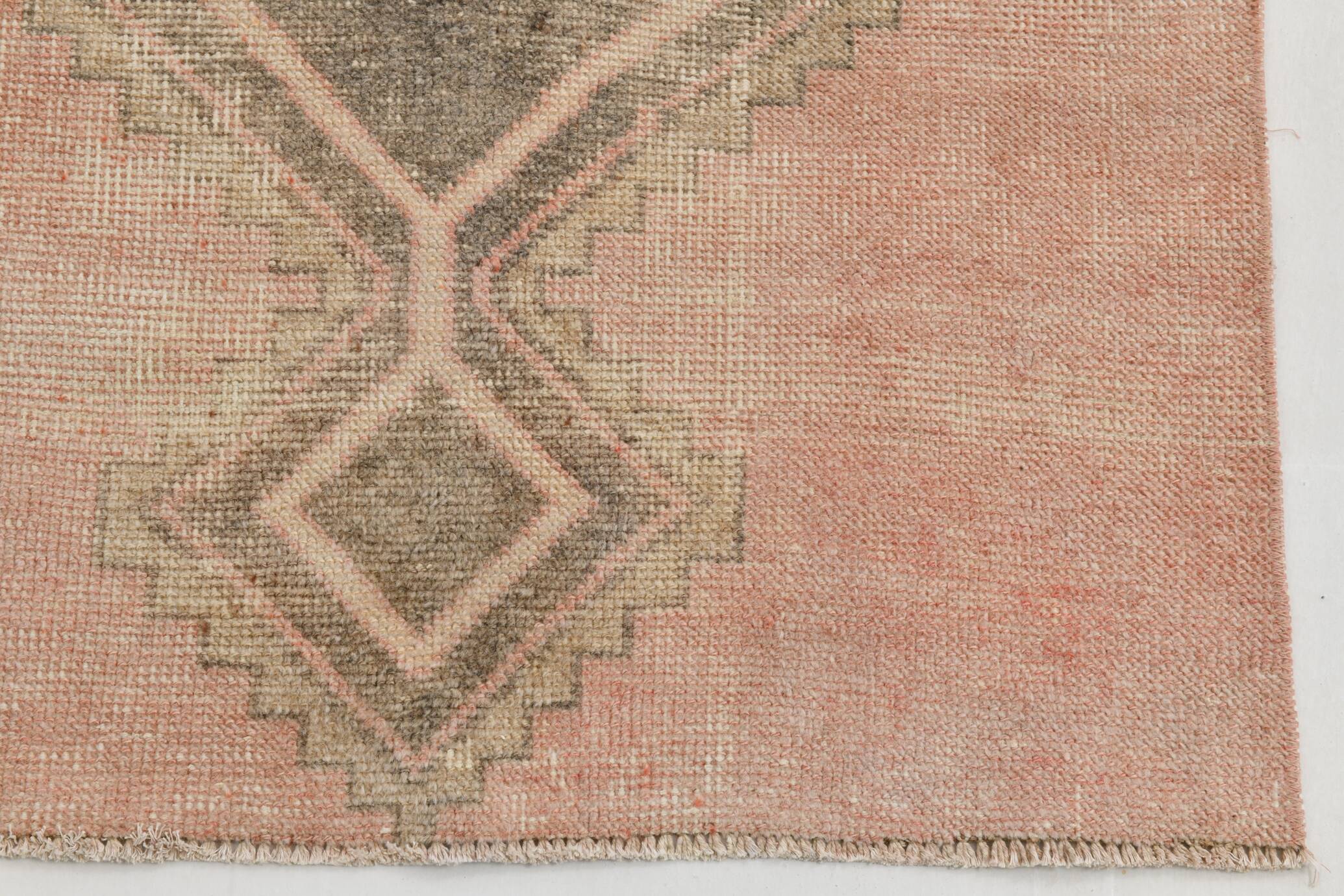 3x12 Pale Red Brown Vintage Runner Rug 80x380Cm SK 21977