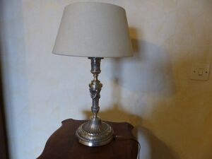 Lampe Bougeoir En Bronze Argenté De style louis Xvi