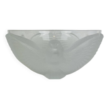 JG Durand Art Deco style crystal bird salad bowl