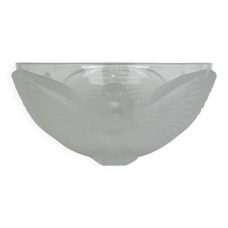 JG Durand Art Deco style crystal bird salad bowl