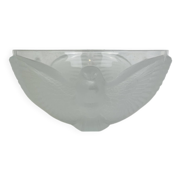 JG Durand Art Deco style crystal bird salad bowl