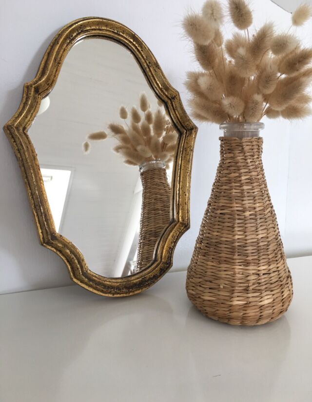 Louis XV-style gilded wood mirror - 22x33cm