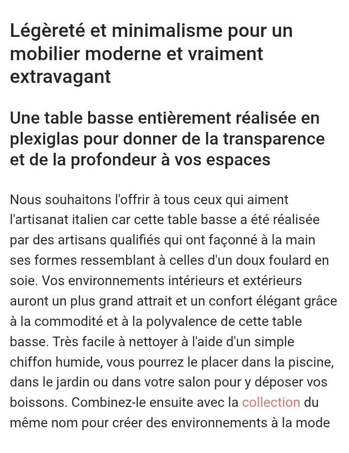 Low table plexiglass