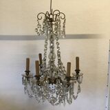 Bronze chandelier with tassels and 6 light arms