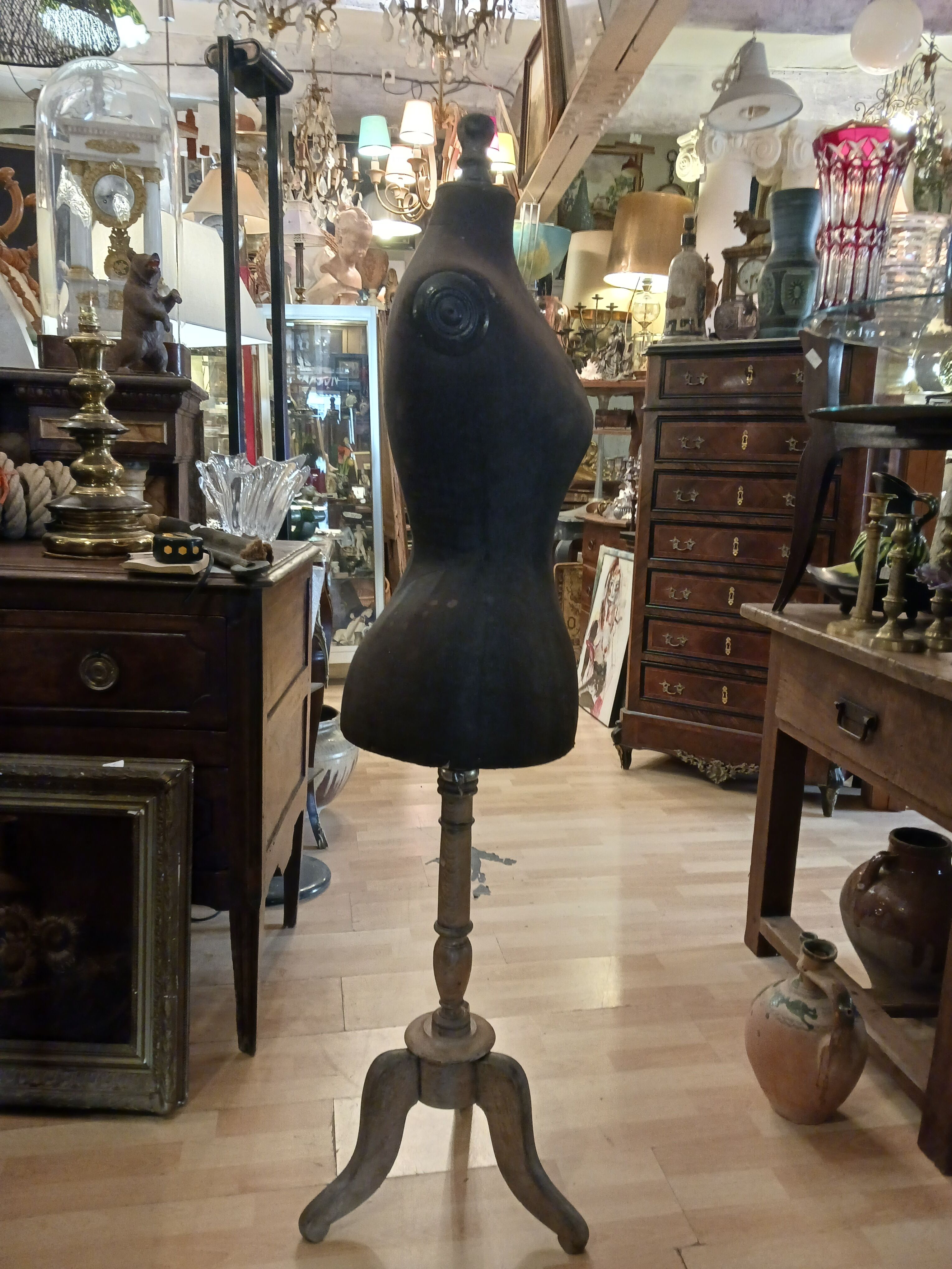 Antique sewing mannequin, wasp waist..