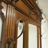 Napoleon III wardrobe in walnut, late 19th century, 3 mirrors, marble.