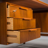 Model 75 Teak Desk by Gunni Omann for Omann Jun Furniture Factory, 1960s