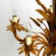 Beautiful 1970s gold-plated 5-arm tall metal chandelier by Hans Kögl
