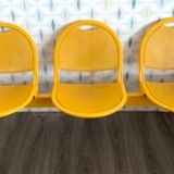 Yellow metal bench