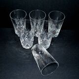 Set of 6 juice glasses longdrink tumbler Junon crystal from Lorraine Lemberg DlG Chantilly Saint-Louis