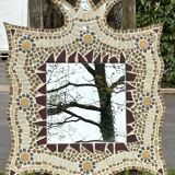 Handcrafted mirror, glass mosaic, natural stone......