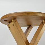 Folding wooden stool