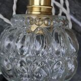 Moulded glass globe hand lamp