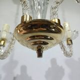 Lustre 4 lumières verre et laiton