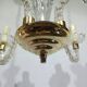 4-light glass and brass chandelier