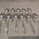 11 silver-plated soup spoons by Christofle Villeroy & Boch, striped