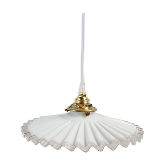 Lenty white opaline hanging lamp