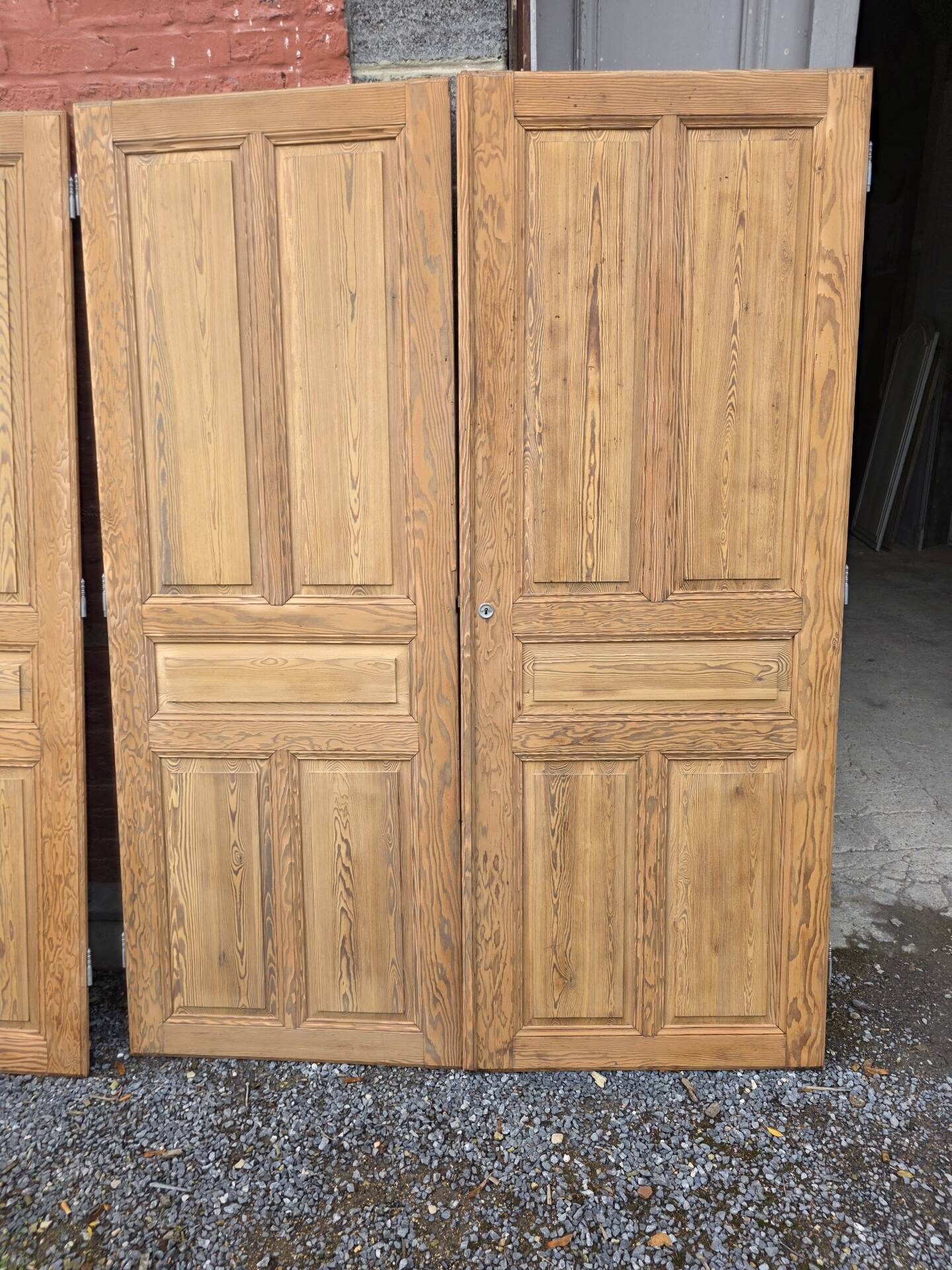 4 old cupboard doors in pitch pine