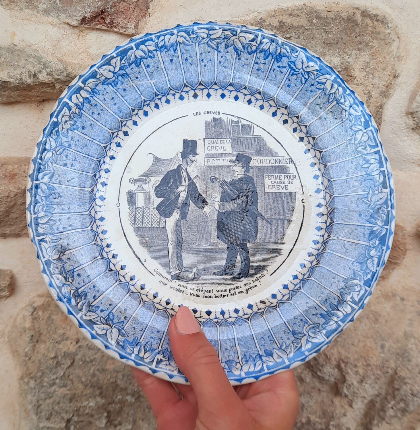 Talking plate Sarreguemines