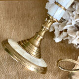 Bougeoirs en laiton et nacre