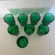 8 verres à pied Luminarc France années 70 verts bicolores