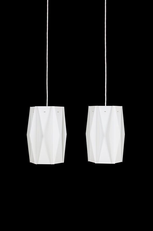 Rare set of 2 pendant lamps by Lars Schiøler for Hoyrup / Hoyruplight / 1960s-1970s